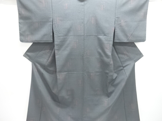 JAPANESE KIMONO / ANTIQUE MASU PATTERN WOVEN HON-SHIOZEHITOE KIMONO